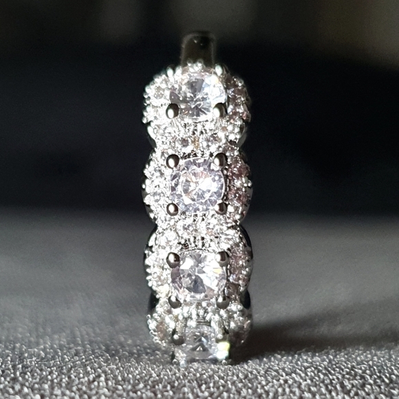 Charm Silver Round Diamonds Ring - Picture 3 of 4